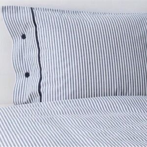 NWT Ikea Nyponros Full/Queen Duvet Cover/2 Pillowcase Set in Blue/White Stripe